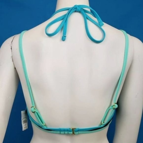 RELISTED Catalina Mesh Teal Blue Bikini Top - Picture 8 of 8